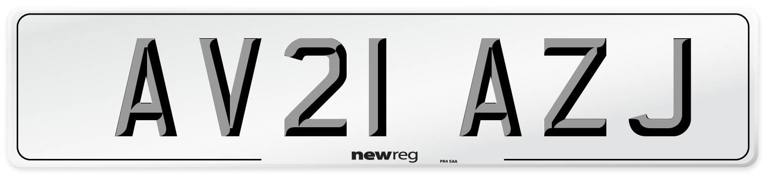 AV21 AZJ Number Plate from New Reg